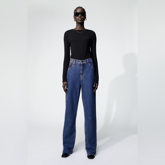 ZARA BLACK LONG SLEEVE T SHIRT - Picture 6 of 7